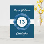 Carte Blue Personnalisé adolescent 13e anniversaire (Fleur jaune)