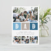 Carte Blue Photo Collage Fête des pères de typographie r (Debout devant)