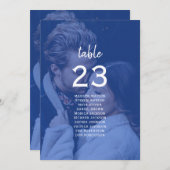Carte Blue Photo Wedding Seating Chart (Devant / Derrière)
