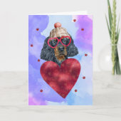 Carte Blue Purple Gordon Setter Valentine's Day Cadeau c (Devant)