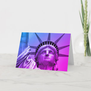 Carte Blue Purple Pop Art Statue de la Liberté New York
