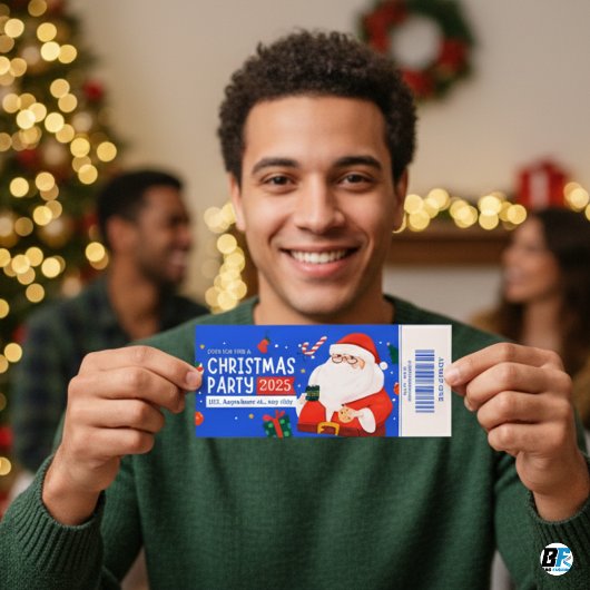 Carte Blue & Red Christmas Party Entry Pass Ticket