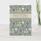 Carte Blue Retro Stepdad Anniversaire (Devant)