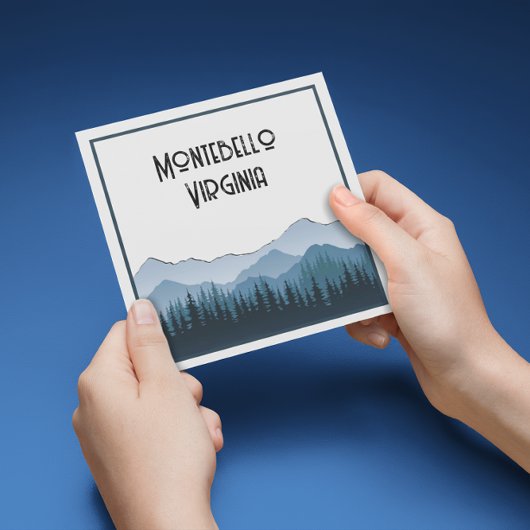 Carte Blue Ridge Mountains, Montebello personnalisable