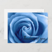 Carte Blue Rose Penser à vous (Devant / Derrière)