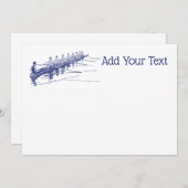 Carte Blue Rowing Rowers Team Water Sports #3 (Devant / Derrière)