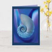 Carte Blue Seashell (Fleur jaune)