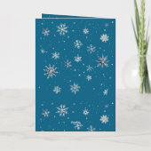 Carte Blue Silver Snowflakes Christmas Tree (Dos)