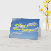 Carte Blue Sky Anniversaire (Fleur jaune)