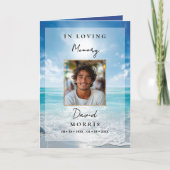 Carte Blue Sky Photo Memorial Funeral Program (Devant)