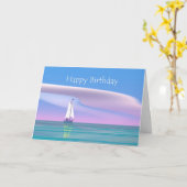 Carte Blue Sky Voile Anniversaire (Fleur jaune)