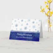 Carte Blue Snow Grandson & Family Joyeux Noël (Fleur jaune)