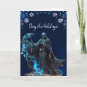 Carte Blue Snowflake Grim Reaper Drôle Horreur Noël (Devant)