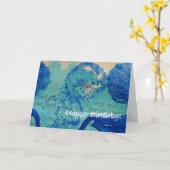 Carte Blue Spots Média Mixte, Joyeux Anniversaire! (Fleur jaune)