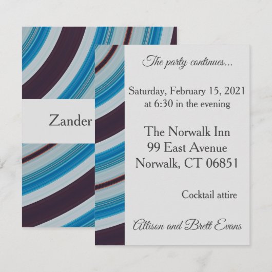 Carte Blue Star Swirl Party (Devant / Derrière)