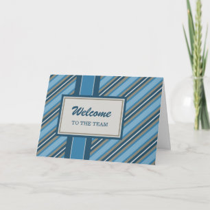 Carte Blue Stripes Employee Welcome Card