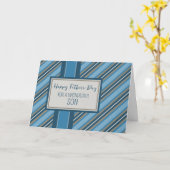 Carte Blue Stripes Son Bonne Fête des pères (Fleur jaune)