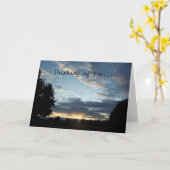 Carte Blue Sunset Dreams "Penser à vous" (Fleur jaune)