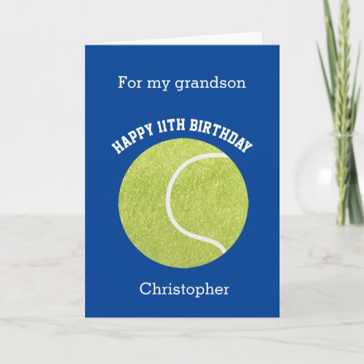 Carte Blue Tennis Ball Birthday (Devant)