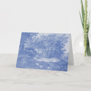 Carte Blue Toil de Jouy Pays Français Shabby Elégance