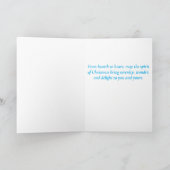 Carte Blue Toile Holiday Card with Winter Wreath (Intérieur)