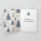 Carte Blue Trees Snowflakes Christmas Window (Intérieur)