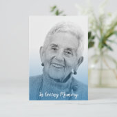 Carte Blue Trendy Transparency Effect Funeral Dear Ones (Debout devant)