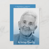 Carte Blue Trendy Transparency Effect Funeral Dear Ones (Devant / Derrière)