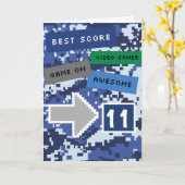 Carte Blue Video Gamer 11e anniversaire (Fleur jaune)