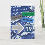 Carte Blue Video Gamer 19e anniversaire<br><div class="desc">Un amusant joueur de vidéo bleu 19ème anniversaire carte pour lui. Il dispose d'un pixel jeu vidéo design bleu sur l'avant et l'arrière de la carte. L'intérieur lit un message de carte d'anniversaire de niveau supérieur qui peut être facilement personnalisé si voulu. Cette carte de 19e anniversaire de joueur vidéo...</div>