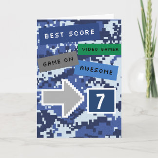 Carte Blue Video Gamer 7th Birthday