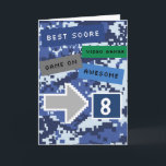 Carte Blue Video Gamer 8e anniversaire<br><div class="desc">Une carte de 8 ans pour les garçons. Il dispose d'un pixel jeu vidéo design bleu sur l'avant et l'arrière de la carte. L'intérieur lit un message de carte d'anniversaire de niveau supérieur qui peut être facilement personnalisé si voulu. Cette carte moderne de gamer 8ème anniversaire ferait grand gardien pour...</div>