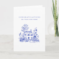 Blue Vintage Cottage Nouvelle Maison Félicitations