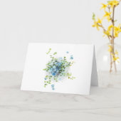 Carte Blue Vintage Oublie-Moi-Nots (Fleur jaune)