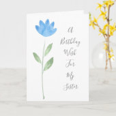 Carte Blue Watercolor Flower (Fleur jaune)