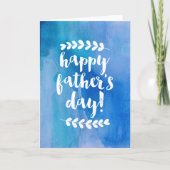 Carte Blue Watercolor Happy Father's Day (Devant)