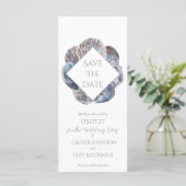 Carte Blue Watercolour Sea Shell Save the Date Flat Card (Debout devant)