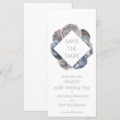 Carte Blue Watercolour Sea Shell Save the Date Flat Card (Devant / Derrière)
