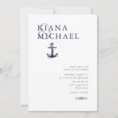Carte Blue Wave Ancre Mariage Navy/Wht ID836 (Devant)