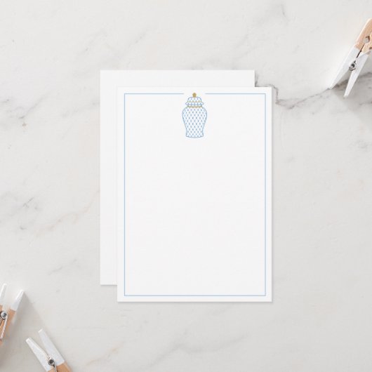 Carte Blue & White Ginger Jar (Devant/Arrière en situation)