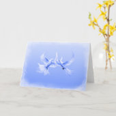 Carte "Blue Willow Doves" 2 ~ Blank Inside Grey Card (Fleur jaune)