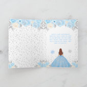 Carte Blue Winter Brown Cheveux Princesse Anniversaire (Intérieur)