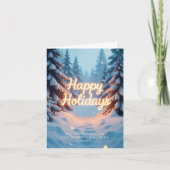 Carte Blue Winter Wonderland Happy Holidays Card (Devant)