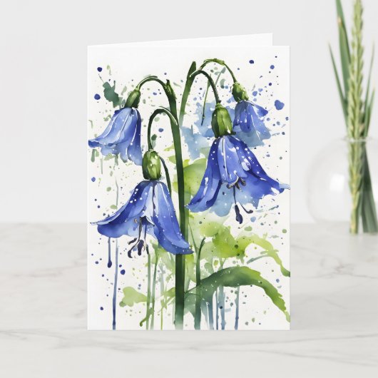 Carte Bluebell - Watercolor flowers (Devant)