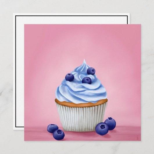 Carte Blueberry cupcake (Devant / Derrière)