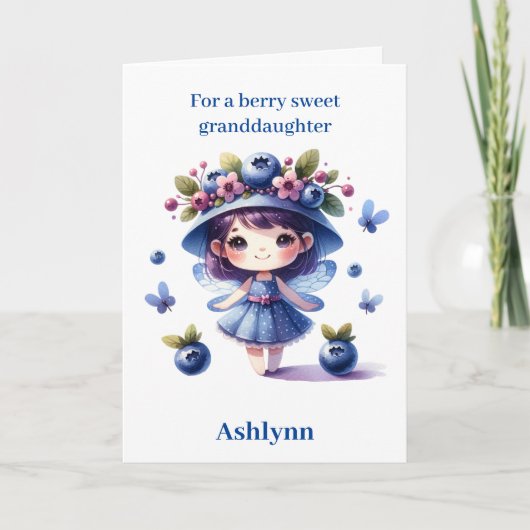 Carte Blueberry Fairy Berry Anniversaire Petite-fille (Devant)
