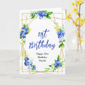 Carte Blueberry Floral Birthday (Fleur jaune)
