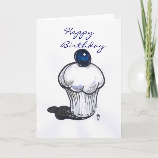 Carte Blueberry Muffin Joyeux anniversaire (Devant)