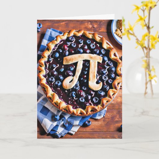 Carte Blueberry Pie Pour Pi Day (Fleur jaune)