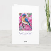 Carte Bluebird Among the Azaleas GREETING CARD (Dos)